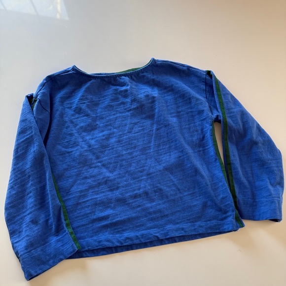 Loft-Blue-Cobalt-Green-Stripe-Sporty-Collegiate-100% Cotton-Boatneck-Women’s-S - Picture 2 of 9